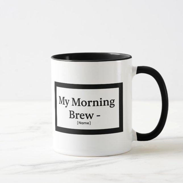 Min Morgonbryggd Mugg – Personlig – Lägg Till Namn (Höger)