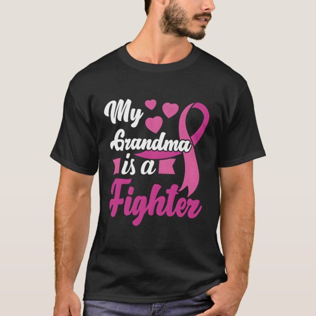 Min mormor är en kämpare Bröstcancer medvetenhet T Shirt (Framsida)