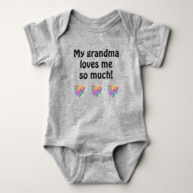 Min mormor Kärlek Me Baby Bodykostym T Shirt (Framsida)