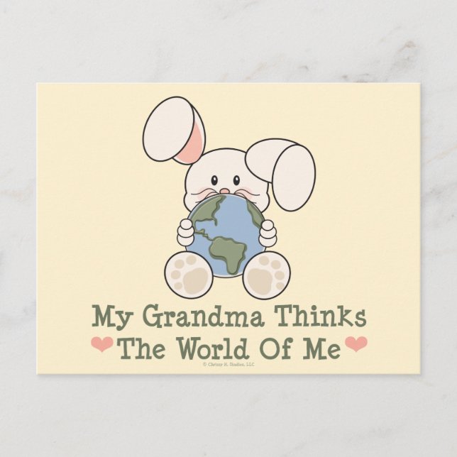 Min mormor tänker på världen med mitt vykort (Framsida)