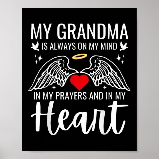 Min mormor vårdande ängel himmel minnes kärlek poster (Framsidan)