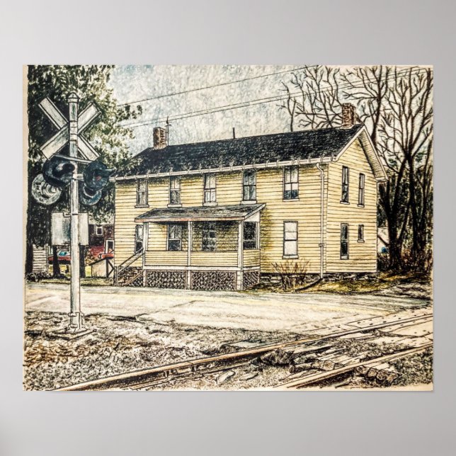 "Min mormors hus - Rogers Ohio" Pencil Poster (Framsidan)