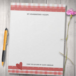 Min mormors Recipes Retro-utlagt stort Antecknings Anteckningsblock