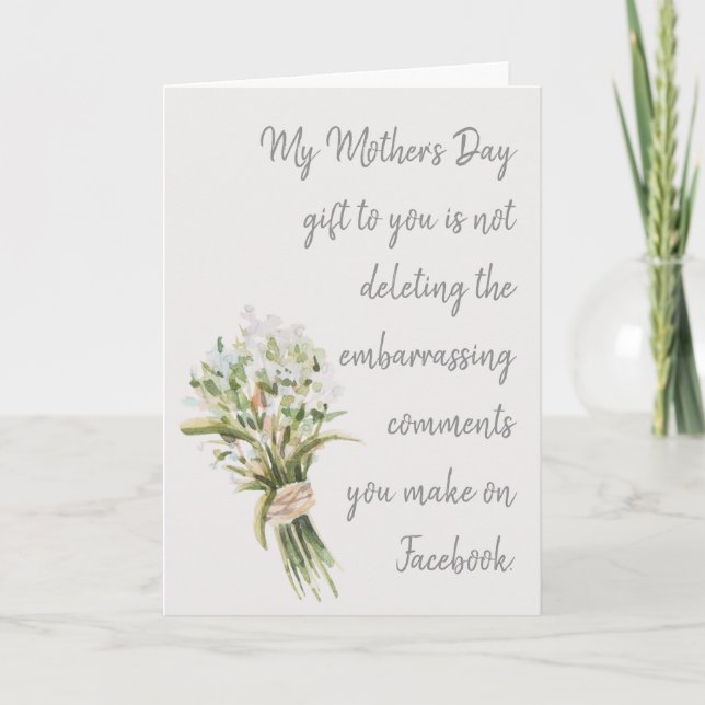 Min Mors dag-gåva till dig Kort (Framsida)