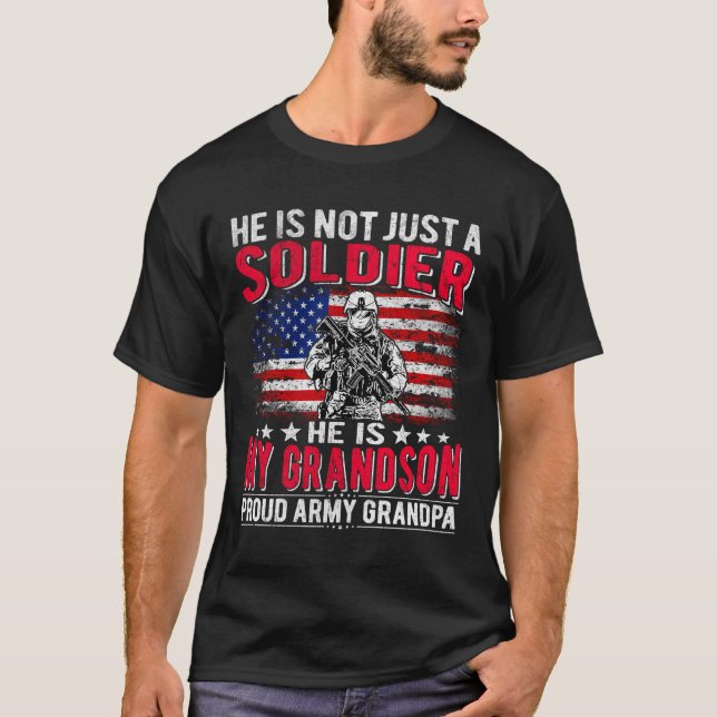 Min morson är soldat Hero Proud Army Grandpa G T Shirt (Framsida)