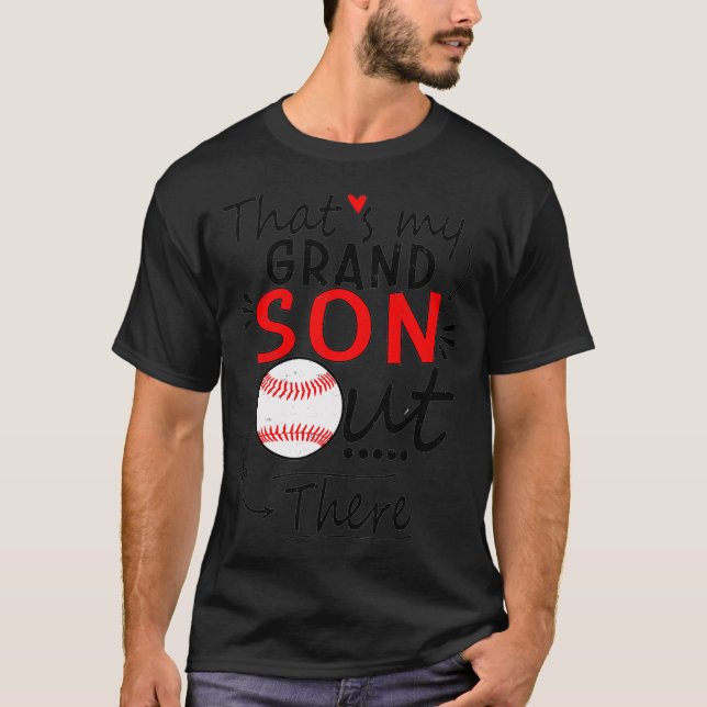 Min morson där ute baseball för farmor _ t shirt (Framsida)