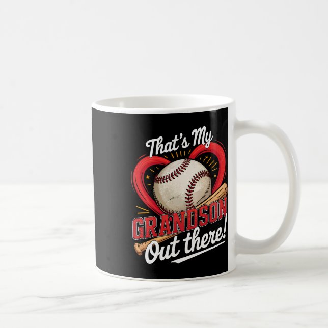 Min morson där ute Baseball Grandma Baseb Kaffemugg (Höger)