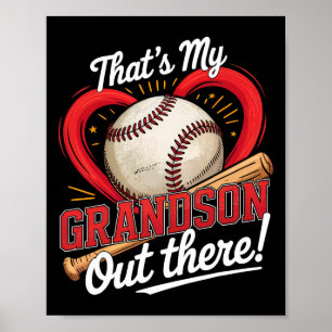 Min morson där ute Baseball Grandma Baseb Poster