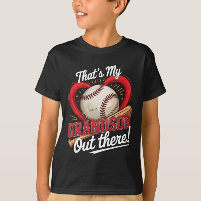 Min morson där ute Baseball Grandma Baseb T Shirt (Framsida)