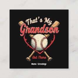 Min morson där ute Baseball Grandma Funny Fyrkantigt Visitkort
