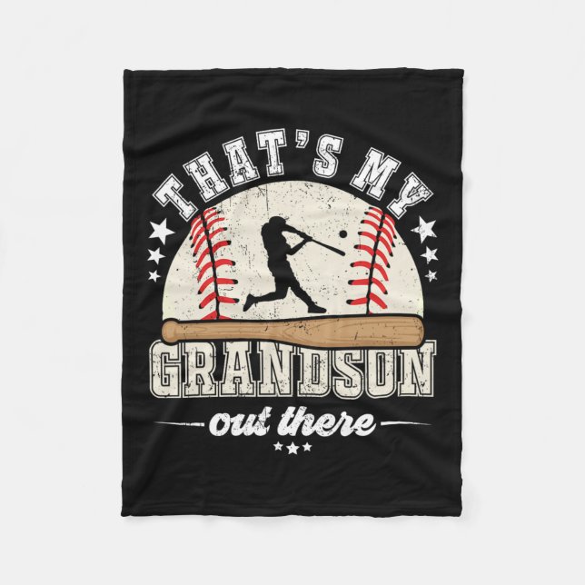 Min morson där ute Baseball Grandma Grand Fleecefilt (Framsidan)