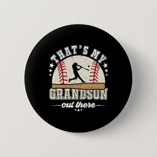Min morson där ute Baseball Grandma Grand Knapp (Framsida)