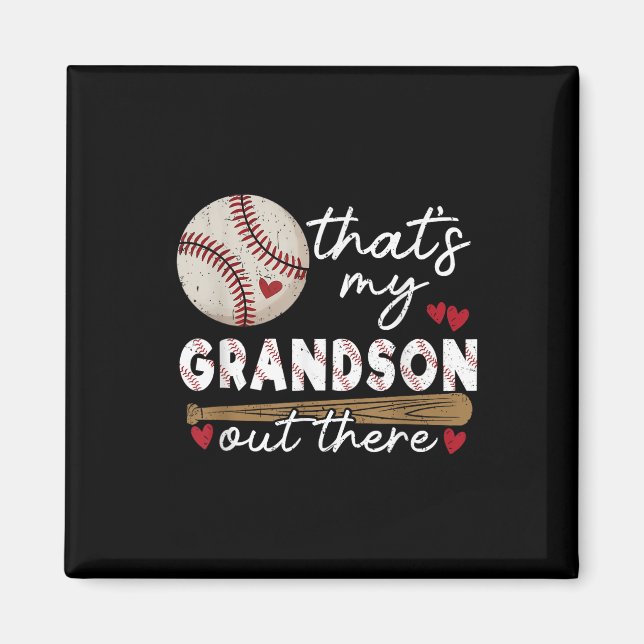 Min morson där ute Baseball Grandma Mothe Magnet (Framsidan)