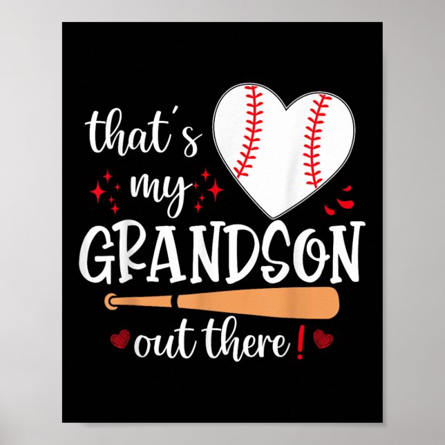 Min morson där ute Baseball Grandma Mothe Poster (Framsidan)