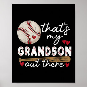 Min morson där ute Baseball Grandma Mothe Poster