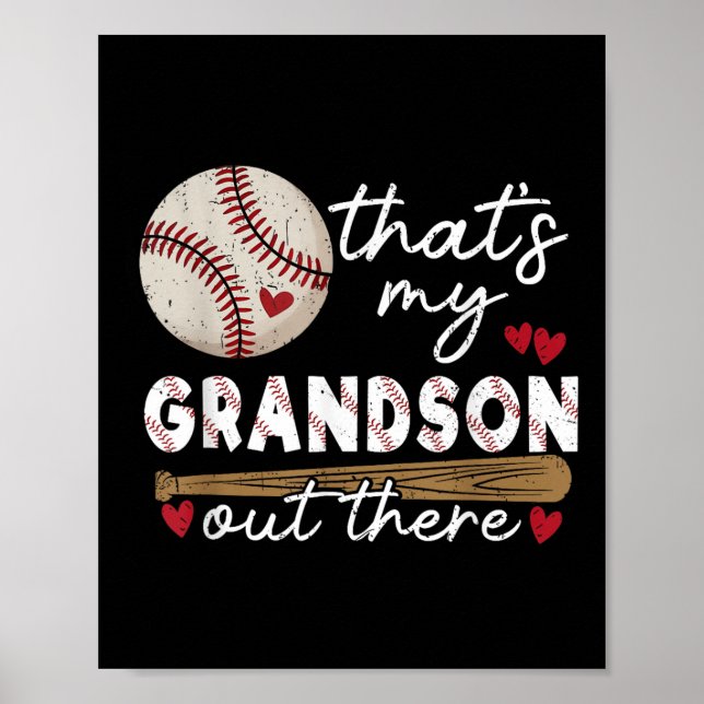 Min morson där ute Baseball Grandma Mothe Poster (Framsidan)