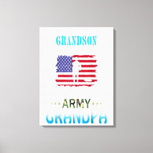 Min morson har ditt amerikanska Flagga Proud Army- Canvastryck