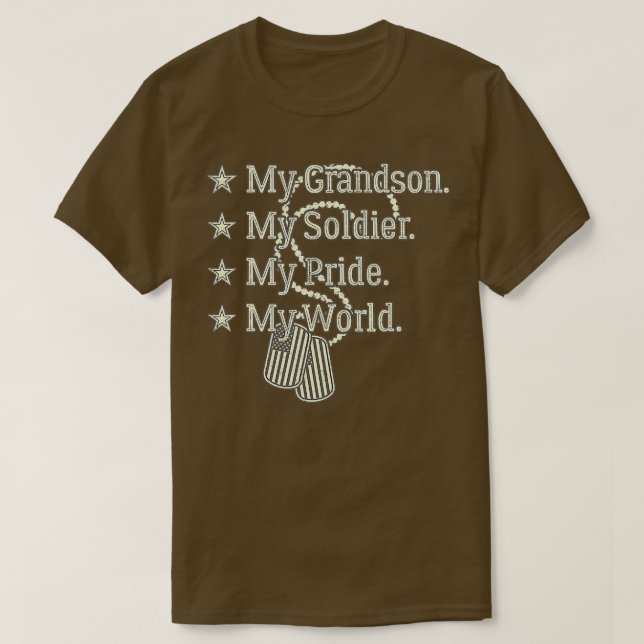 Min morson Min soldat Hero Proud Militärt Grandpa T Shirt (Design framsida)