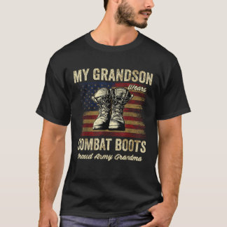 Min morson Wears Combat Boots Proud Army Grandma T Shirt