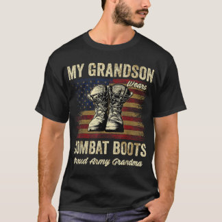 Min morson Wears Combat Boots Proud Army Grandma T Shirt