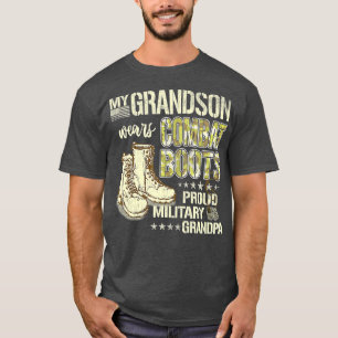 Min morson Wears Combat Boots Proud Militära Gra T Shirt