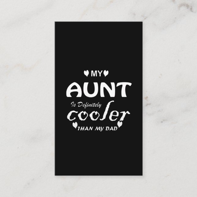 Min moster är definitivt svalare än min pappa visitkort (Framsida)