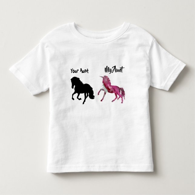 Min Moster din Småbarn Shirt Unicorn-Rosa T-shirt (Framsida)
