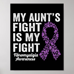 Min Moster kämpar om min Lila Fibromyalgia Aw Poster