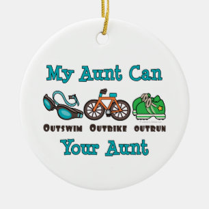 Min moster kan Outswim den Outbike sprang om Julgransprydnad Keramik