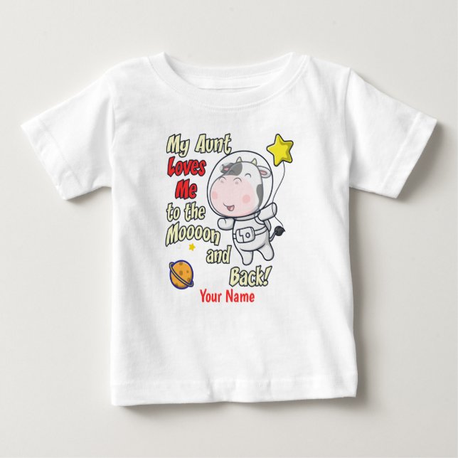 Min Moster Kärlek Cow Astronaut T Shirt (Framsida)