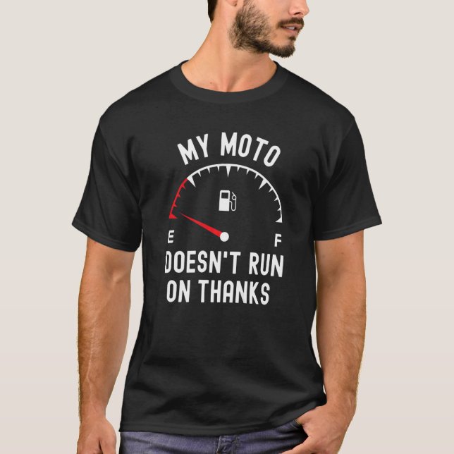 Min moto är inte springa på tack biker, utan bräns t shirt (Framsida)