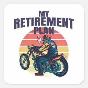 Min motorcykel i pension fyrkantigt klistermärke