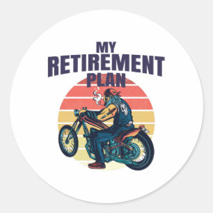 Min motorcykel i pension runt klistermärke