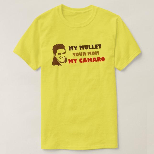 Min mullet din Mamma min Camaro T Shirt (Design framsida)