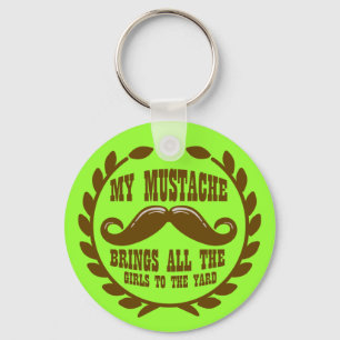 Min Mustache föder alla flickor till Yard Nyckelring