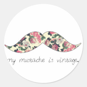 Min mustasch är vintage-dekal runt klistermärke