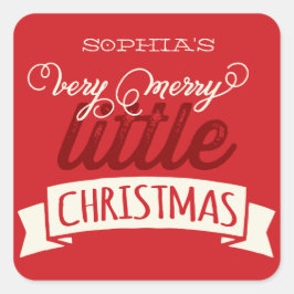 Min mycket fina lilla jul Baby 1:a jul Fyrkantigt Klistermärke