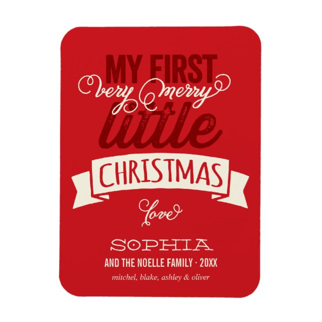Min mycket fina lilla jul Baby 1:a jul Magnet (Vertikal)