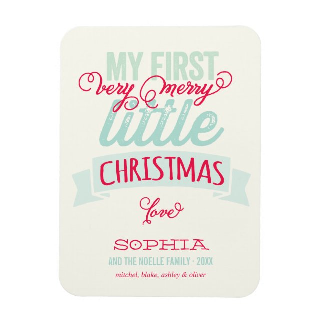 Min mycket fina lilla jul Baby 1:a jul Magnet (Vertikal)