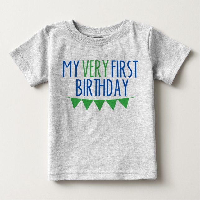 Min mycket första födelsedagbaby t shirt (Framsida)