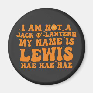 Min namn är Lewis jack o lantern pumkin Halloween Magnet