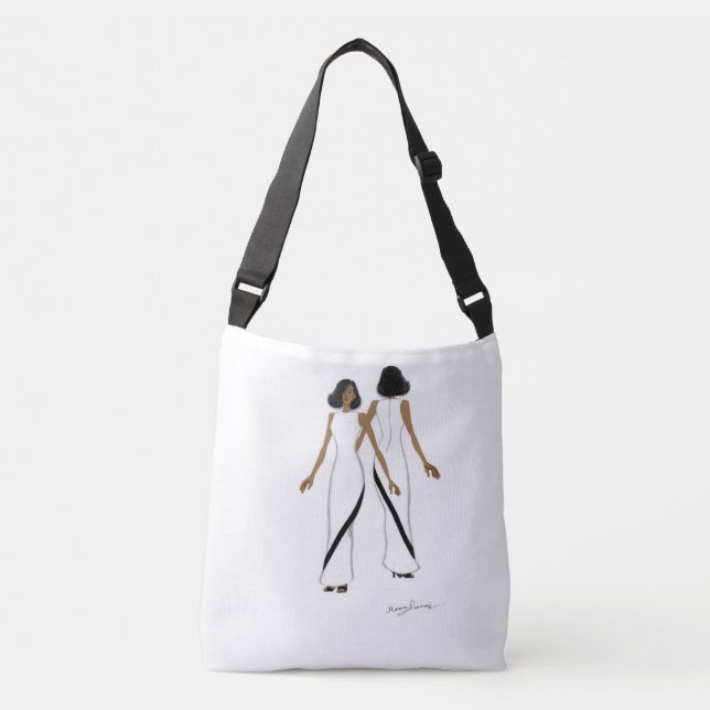 Min Namnteckning Mode Art-Crossbody Tote Bag. Axelväska (Framsida)
