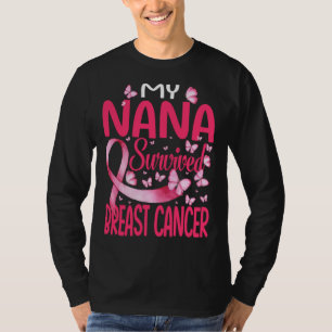 Min Nana Överlevde bröstcancermedvetenhet T Shirt