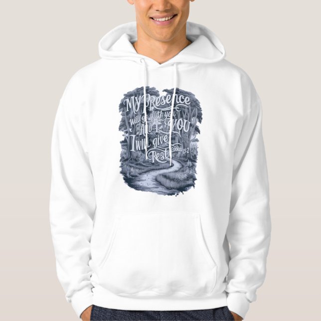 Min närvaro kommer att följa med dig hoodie (Framsida)
