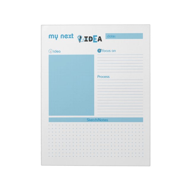 Min nästa idé blå anteckningsblock (Roterad)