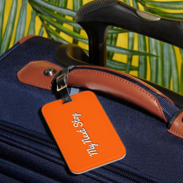 Min nästa stopp - Anpassadets Orange Design Bagagebricka (Framsida Insitu 1)