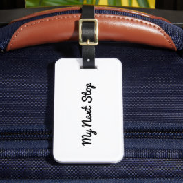 Min nästa stopp - Anpassadets vita design Bagagebricka