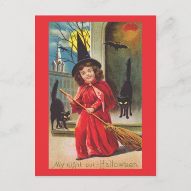 Min natt ut-Halloween Vykort (Framsida)