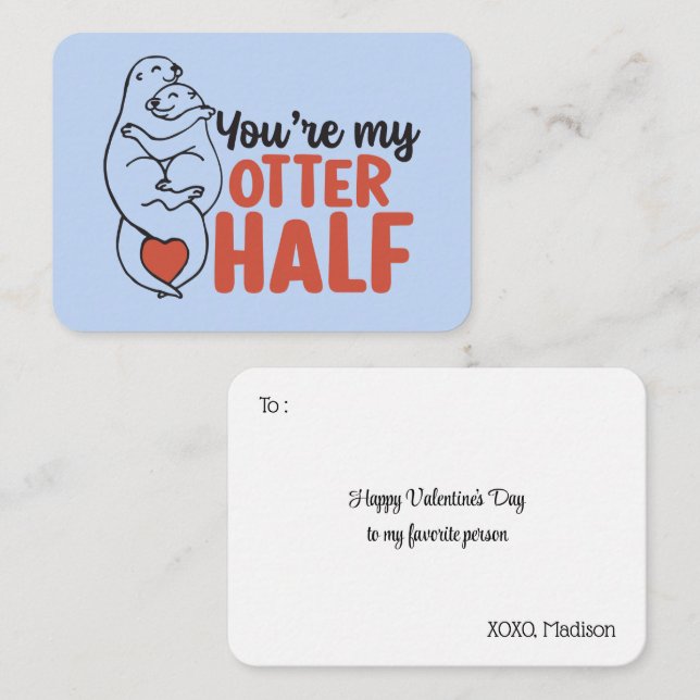 Min nätter, halverliga Pun Cute Valentine Day Anteckningskort (Fram/baksida)