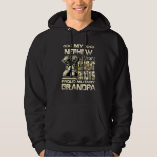 Min Nephew har bekämpat Boots proud Militär Grandp Hoodie